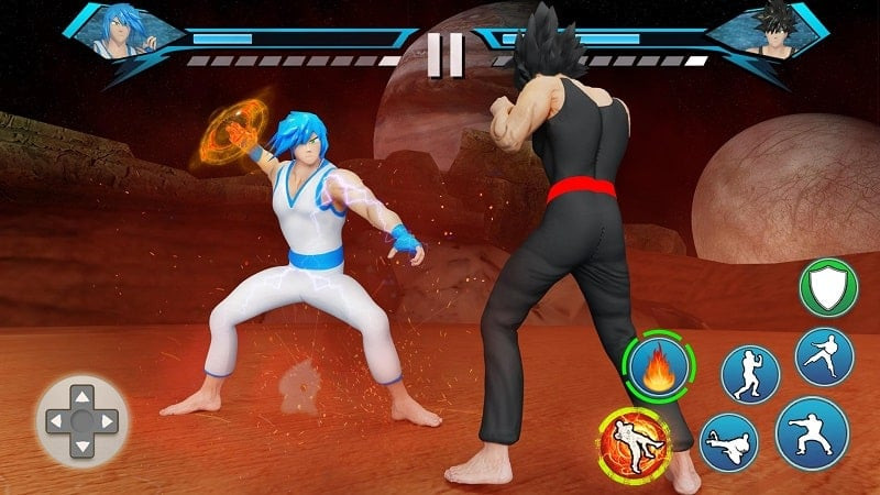 Ảnh chụp màn hình trò chơi Karate King Kung Fu Fight Game với các nhân vật đang trong tư thế chiến đấu