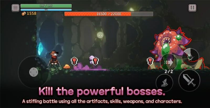 Chiến đấu với boss nhện khổng lồ trong Dungeon Slasher