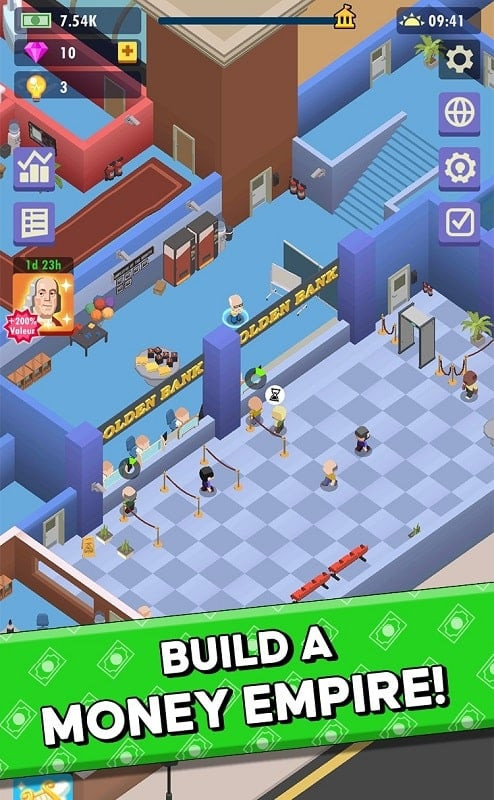 Expanding Facilities in Idle Bank MOD APK