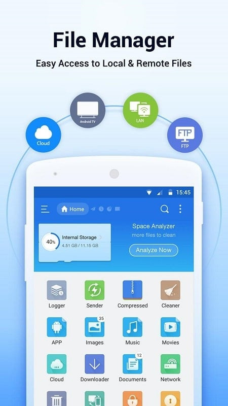 Giao diện chính của ES File Explorer