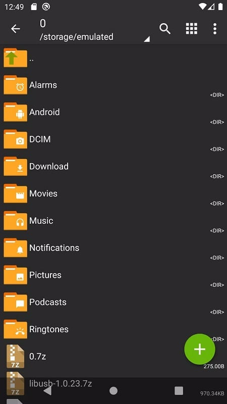 Giao diện chính của ZArchiver Pro