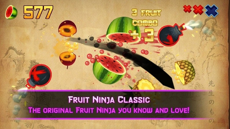 Giao diện Fruit Ninja Classic MOD