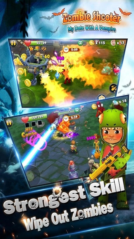 Hình ảnh các loại zombie khác nhau trong Zombie Shooter Zombie.io apk