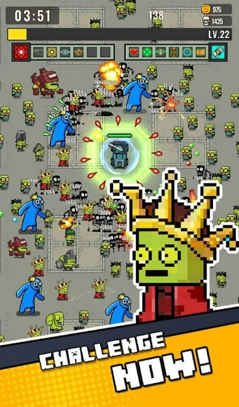 Jackal Squad Survival.io mod apk – Giao diện điều khiển game với vòng tròn di chuyển và thanh kinh nghiệm.