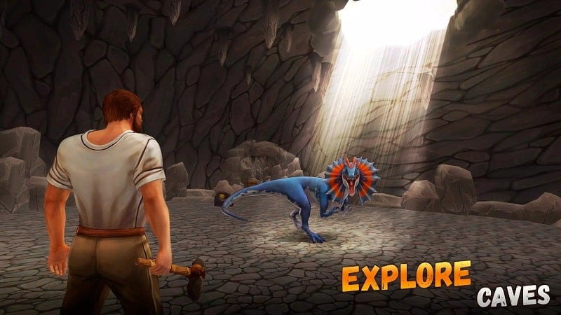 Khám phá hang động trong Survival Island 2: Dinosaurs