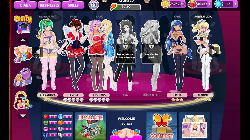 Menu Mod Pussy Saga Mobile