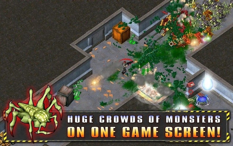Sử dụng súng để tiêu diệt quái vật trong Alien Shooter APK
