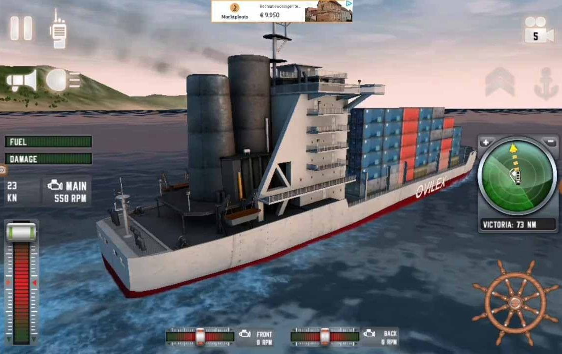 Tàu chở hàng trong Ship Sim 2019 với hiệu ứng ánh sáng và thời tiết chân thực