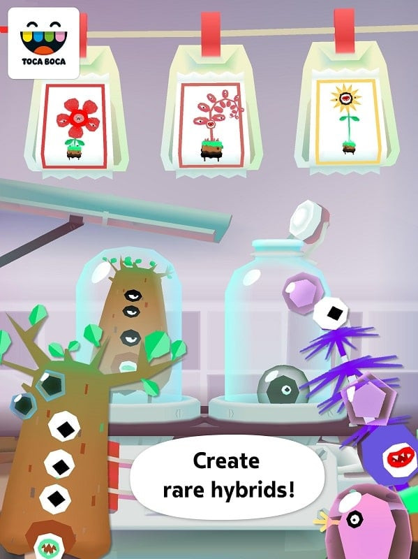 Toca Lab Plants thí nghiệm với ánh sáng