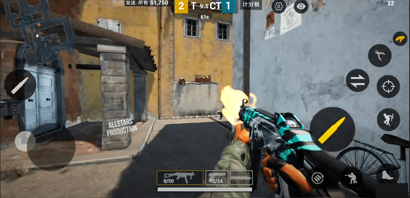 Vũ khí trong CSGO Mobile, bao gồm AK-47, M4A1, AWP, và Desert Eagle, cho thấy sự đa dạng và quen thuộc từ phiên bản PC.